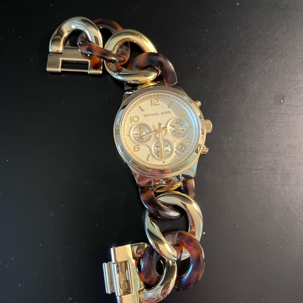 Michael Kors Gold and Brown Chain Watch